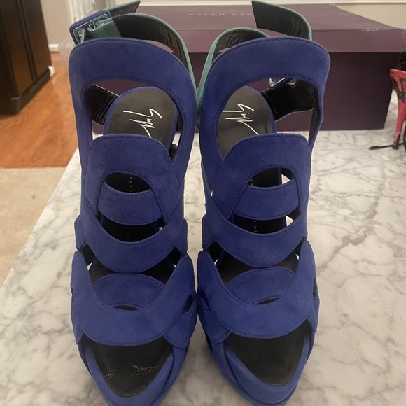 Giuseppe Zanotti Vibrant Blue Cutout Heels